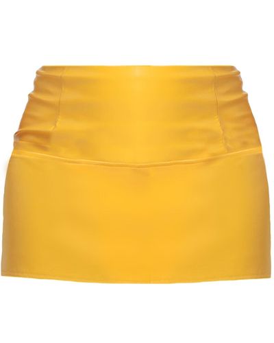 Elsie & Fred Dunleavy Pu Caramel Tan A-line Mini Skirt - Yellow