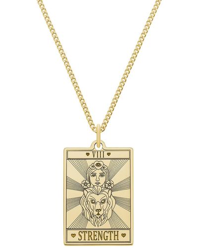 CarterGore Small 9ct 375 Gold "strength" Tarot Card Necklace - Metallic