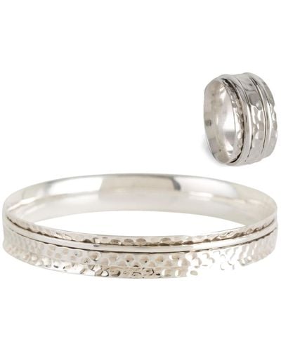 Charlotte's Web Jewellery Karma Abundance Spinning Ring & Bangle Gift Set - Metallic