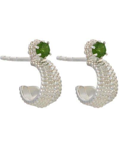 Zoe & Morgan Sundar Earrings Silver Chrome Diopside - Green