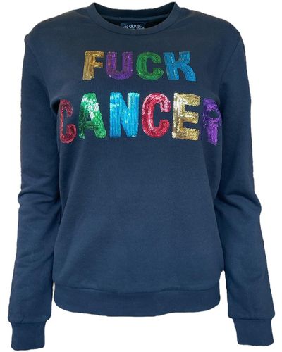 Any Old Iron Fuck Cancer Sweatshirt - Blue