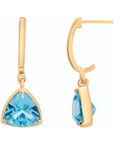 Miki & Jane Topaz Trillion Dangle Earrings - Blue