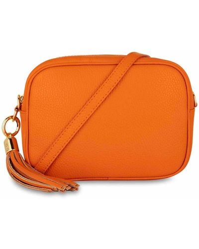 Apatchy London The Tassel Orange Leather Crossbody Bag
