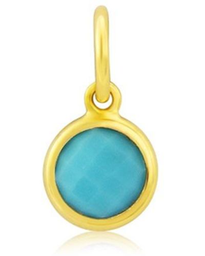 Auree Bali 9ct Gold & Turquoise December Birthstone Pendant - Blue