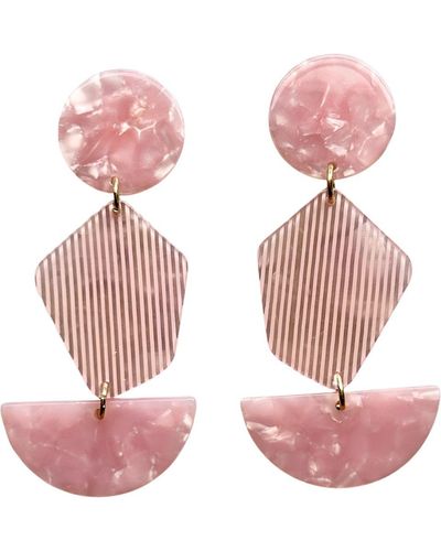 CLOSET REHAB Pendulum Drop Earrings In Day Drift Away - Pink