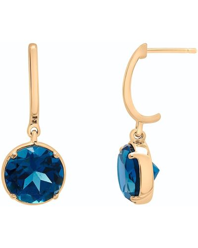 Miki & Jane London Topaz Round Dangle Earrings - Blue