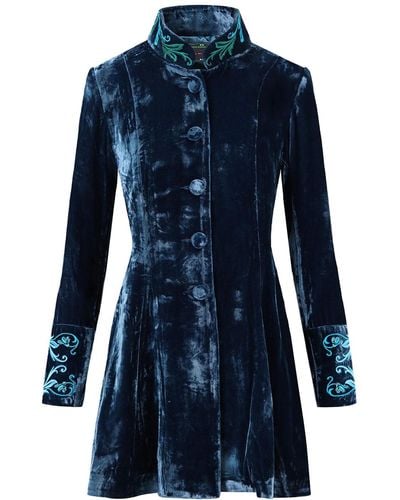 Beatrice von Tresckow Caspian Velvet Swing Jacket - Blue