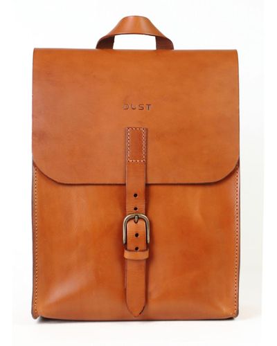 THE DUST COMPANY Leather Backpack In Cuoio - Brown