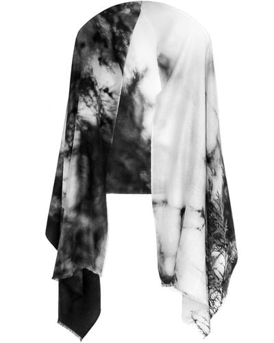 Zenzee Cashmere & Wool Nature Scarf — Tree Branches - Black