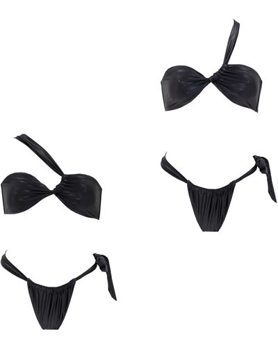 Aulala Paris Everglow Asymmetrical Bikini Set - Black