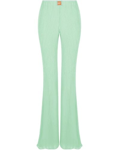 Nocturne Mint High-waisted Flare Trousers - Green