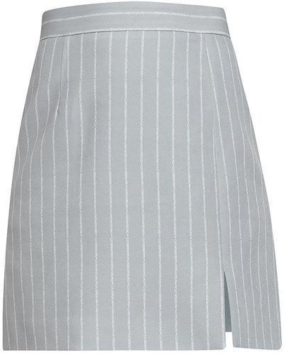 Cliché Reborn Pinstripe Mini Skirt - White