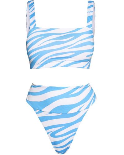 Always On Holiday Zebra Print Bikini Set - Blue