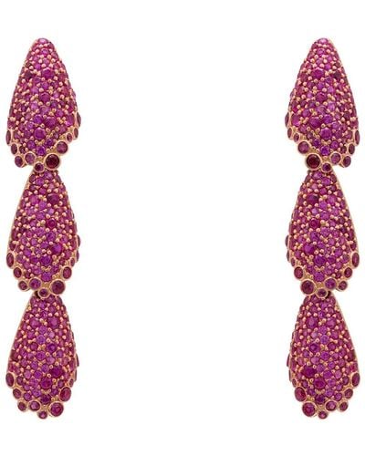 LÁTELITA London Arabelle Ruby Pink Earrings Rosegold