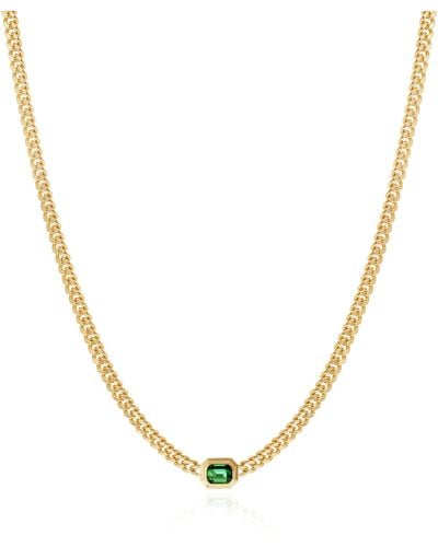 33mm Jaden Emerald Pendant Necklace - Metallic