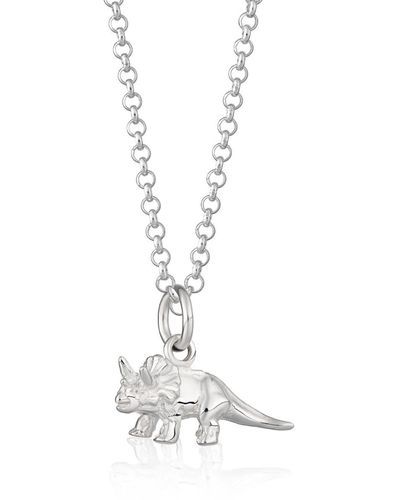 Scream Pretty Triceratops Dinosaur Necklace - Metallic
