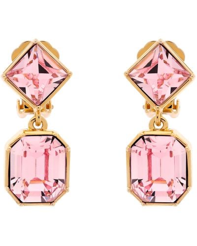 Emma Holland Jewellery Pink Crystal Statement Clip Earrings