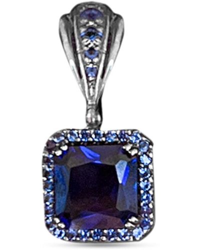 SALLY SKOUFIS Rebel Pendant Sapphire In Premium Black Rhodium - Blue