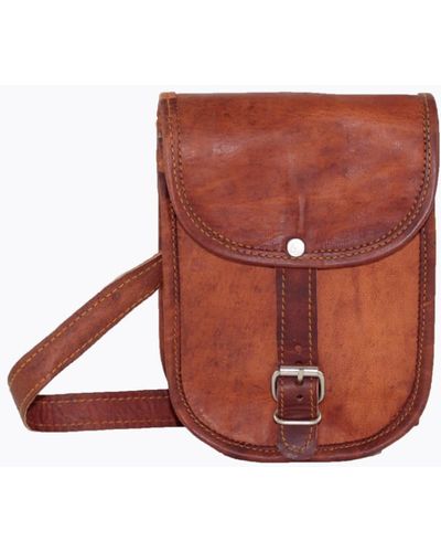 VIDA VIDA Vida Vintage Mini Mini Long Leather Bag - Brown