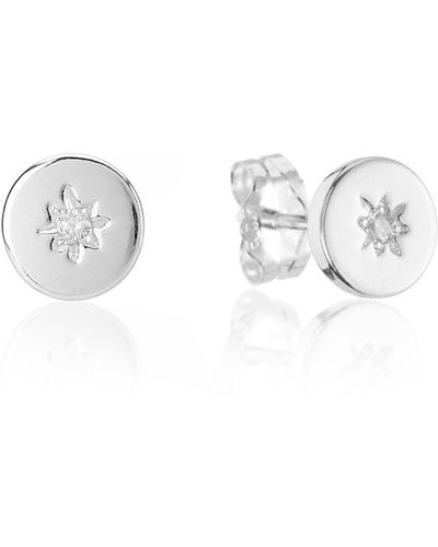 Auree Langton Sterling Diamond Stud Earrings - Metallic