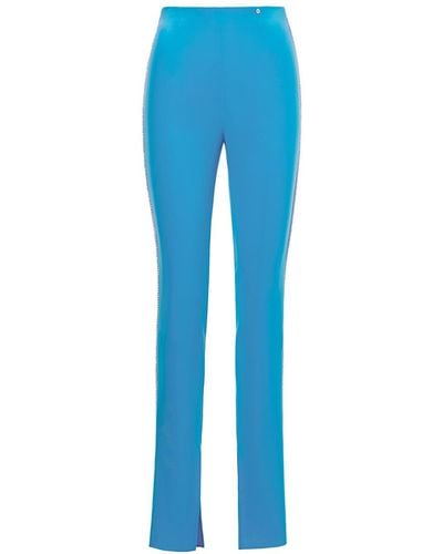 Nissa Embellished High-waisted Pants - Blue