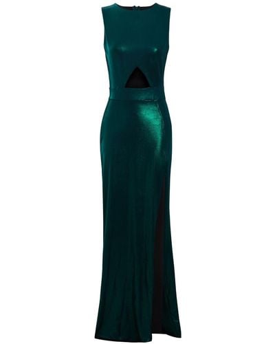 Sarvin Jade Cut Out Side Dress - Green