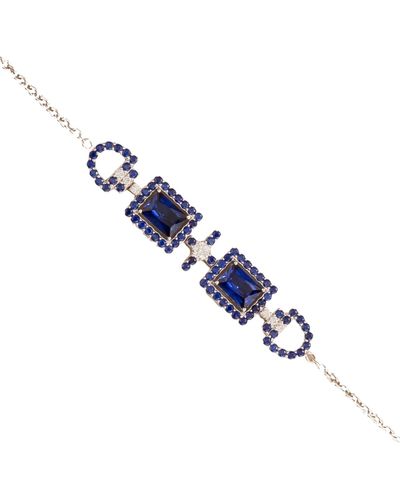 Juvetti Ciceris White Gold Bracelet Blue Sapphire & Diamond