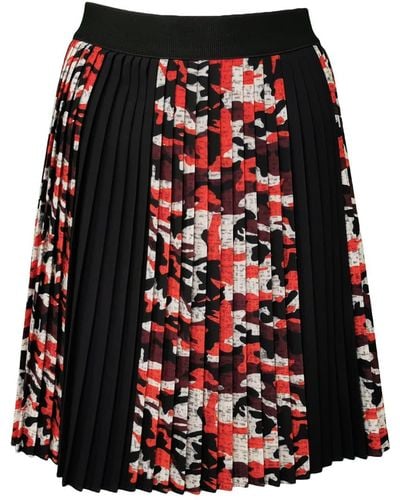 Lalipop Design Mini Pleated Skirt With Camo & Black Digital Print