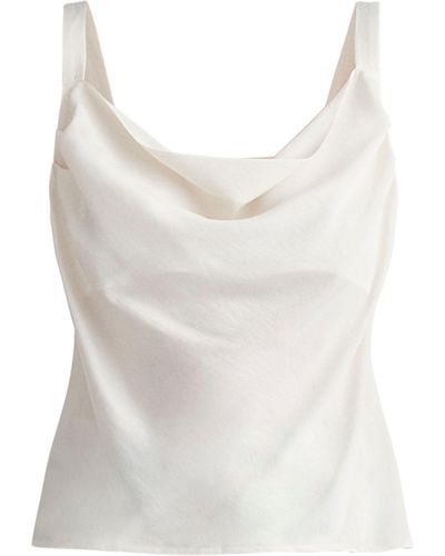 Paisie Cowl Neck Vest Top - White