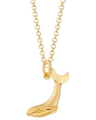 Lily Charmed Plated Whale Necklace - Metallic