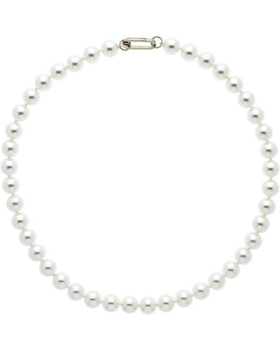 Emma Holland Jewellery Pearl With Platinum Clasp Necklace - Metallic
