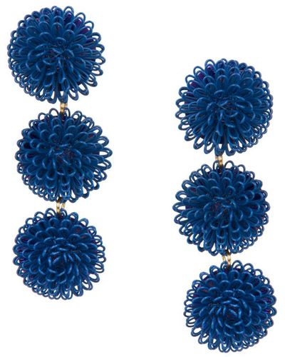 Pats Jewelry Pompom Earrings - Blue