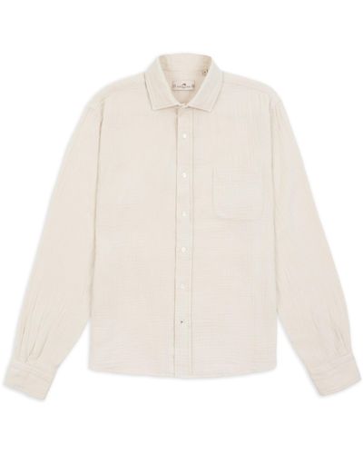 Burrows and Hare Neutrals Cheesecloth Shirt - White