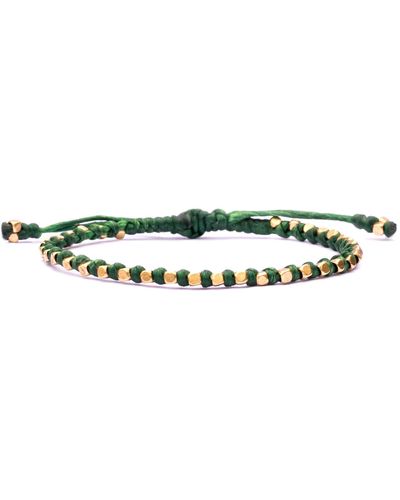 Harbour UK Bracelets Minimal Brass And Rope Bracelet For - Green
