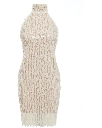 Sarvin Lucille Backless Mini Dress - Natural