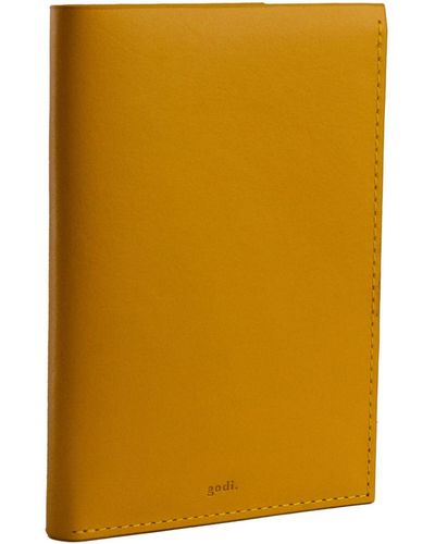 godi. Handmade Leather Passport Cover - Yellow