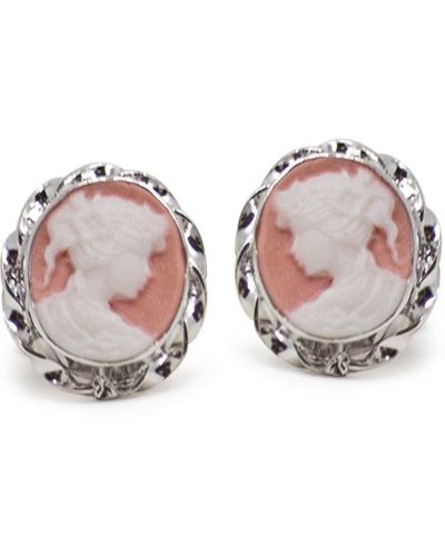 Vintouch Italy Pink Mini Cameo Stud Earrings