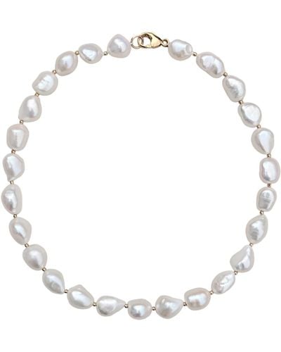 Kiri & Belle Bianca Chunky Pearl Filled Necklace - Metallic