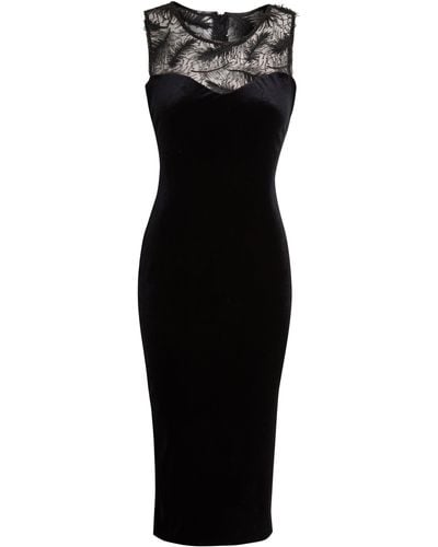 Sarvin Velvet Bodycon Dress - Black