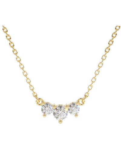 Lily Flo Jewellery Circinius Three Diamond Smile Necklace - Metallic