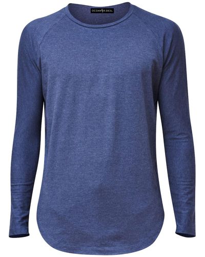 Ocean Rebel Long Sleeve Scoop Comfort T-shirt - Blue