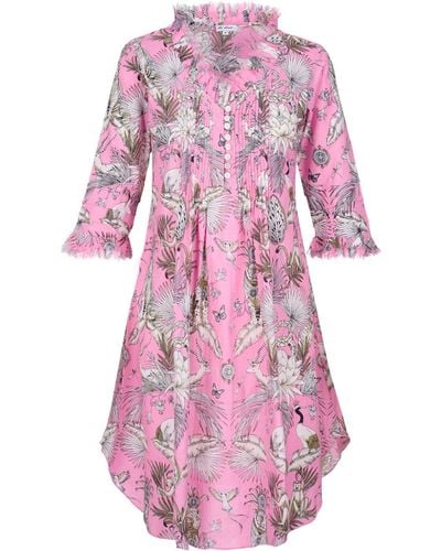 At Last Annabel Cotton Tunic In Pink Tropical