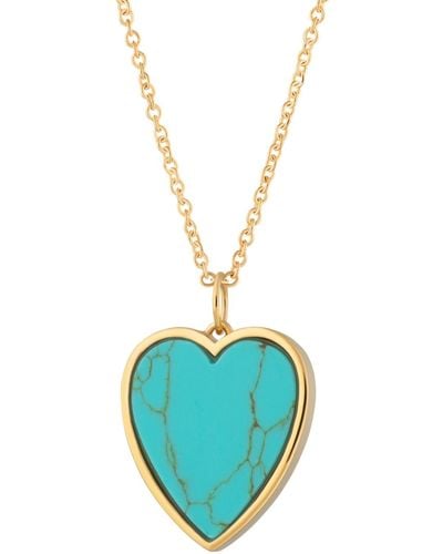 Scream Pretty Turquoise Heart Necklace With Slider Clasp - Metallic