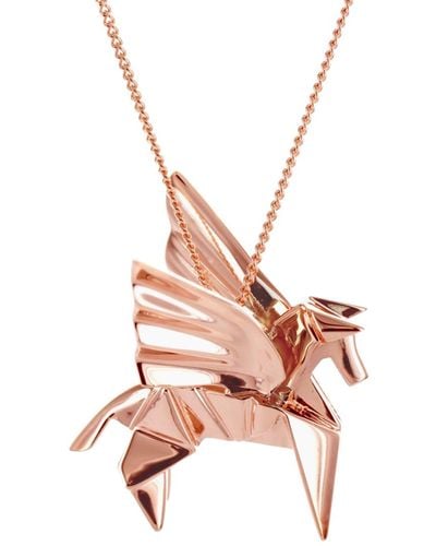 Origami Jewellery Pegazus Necklace Pink Gold Plated - Multicolor