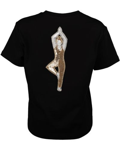 Laines London Embellished Yoga T-shirt - Black
