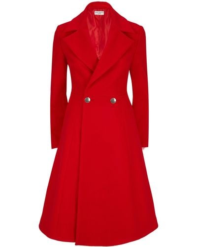 James Lakeland Double Breasted A-line Coat - Red