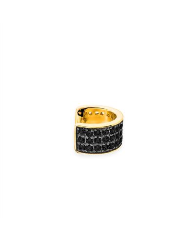 SALLY SKOUFIS Destiny Ear Cuff With Made Black Diamonds In Gold