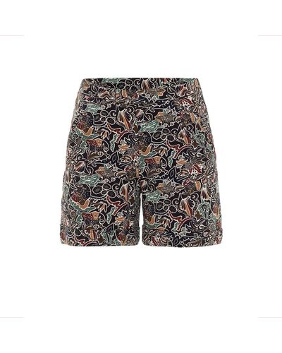 anou anou Authentic Paisley Print High Waisted Knitted Short - Gray