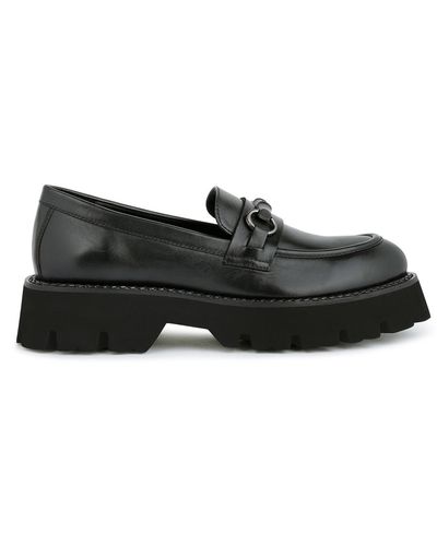 Rag & Co Cheviot Chunky Leather Loafers - Black