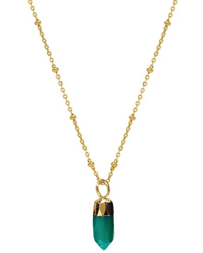 Mirabelle Mini Point Onyx Necklace - Green